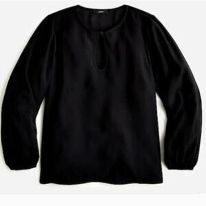 J. Crew Puff Sleeve Satin-Back Crepe Top Size Large Tall